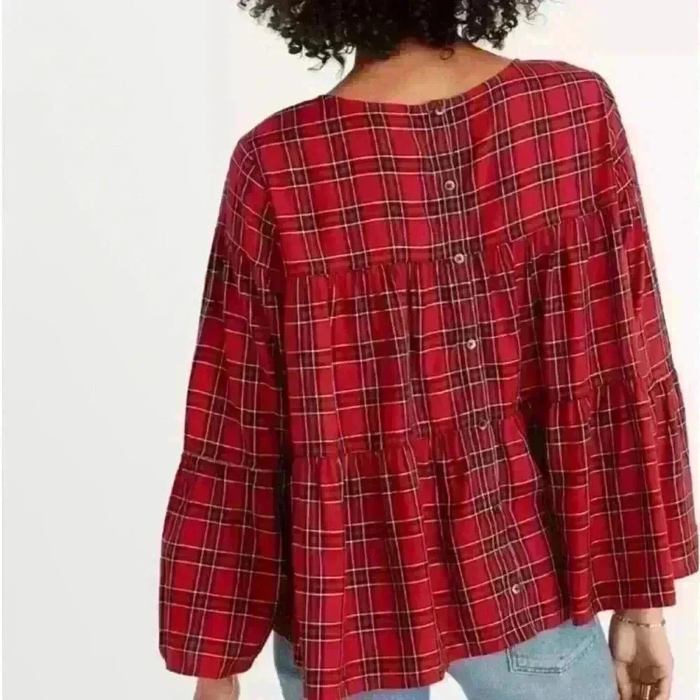 Madewell Plaid Tiered Top - Picture 7 of 11